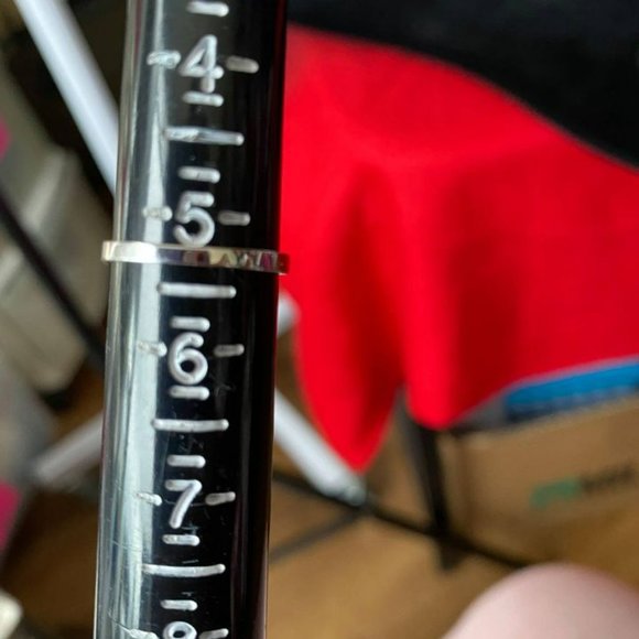 CZ Set Necklace and Matching Ring / 14K White Gold Plated 925 (EUC) - Picture 4 of 9